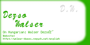 dezso walser business card